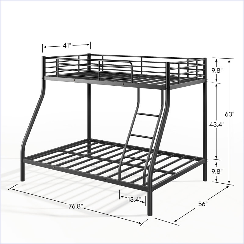 Metal Bunk Bed, Twin Over Full