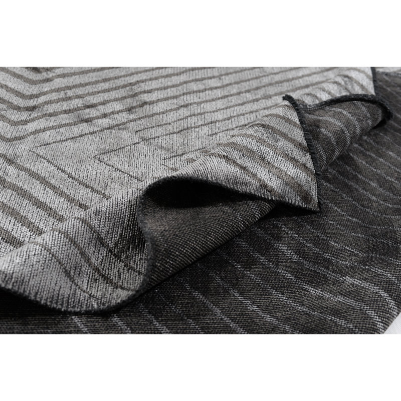 Rapture Sliver Gray Chevron Luxury Area Rug, Rectangle 7'10" x 11'2"