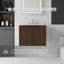Meuble-lavabo moderne flottant avec comptoir en marbre de culture et portes à fermeture douce-133668303
