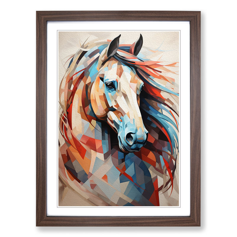 Horse Geometric Art - Framed Print