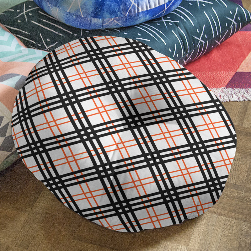 Housse et insert pour coussin de luxe New York Fly Football, 30 po x 30 po, Blanc / Orange / Noir