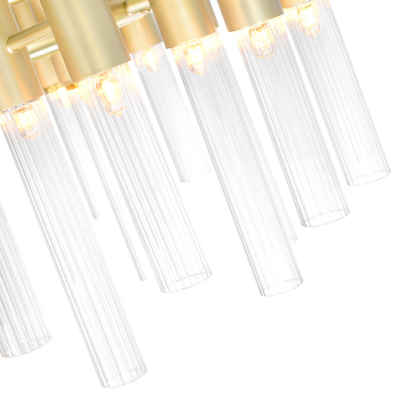 Lustre 42 lumières, luminaire de salle à manger moderne doré de 20 pouces, finition or satiné, plafonnier pour îlot de cuisine, entrée