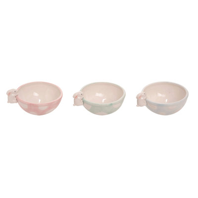  Ceramic Hanging Bunny Dip Bowl Set of 3 Easter Home Decorations