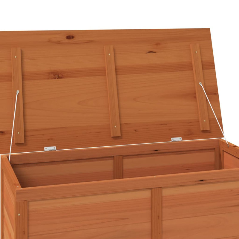 Solid Wood Fir Outdoor Cushion Box Garden Storage, 56cm H x 200cm W x 50cm D, Brown
