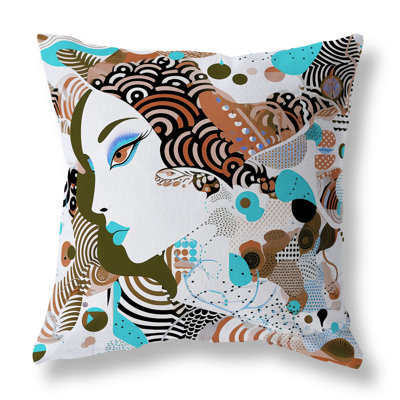 Modern Magic Geometric Outdoor Reversible Throw Pillow