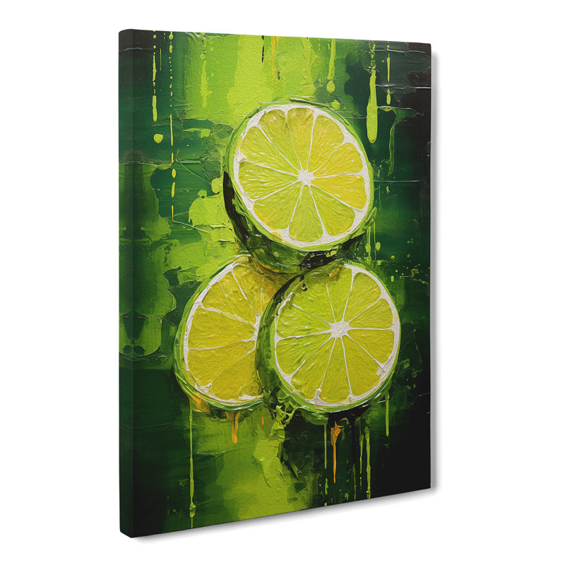 Sliced Lime Gestural No.2 - Print, 76cm H x 50cm W x 3cm D