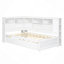 Lit de jour en bois avec tablettes de rangement, USB et lit gigogne-643197293