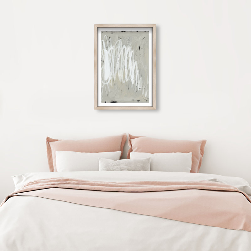 Monochromatic 1 Shadowbox Abstract Print by Oliver Gal, Black Frame, 10 x 15, 25.5"H x 17.5"W, Natural Oak Frame