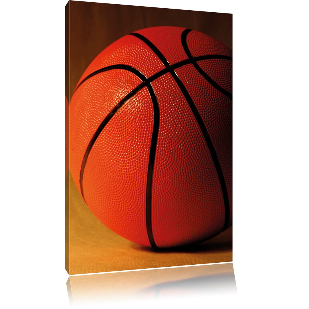 Leinwandbild Basketball schwarzer Hintergrund, Fotodruck