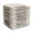 Galaxy Striped Silver Cowhide Pouf 18"
