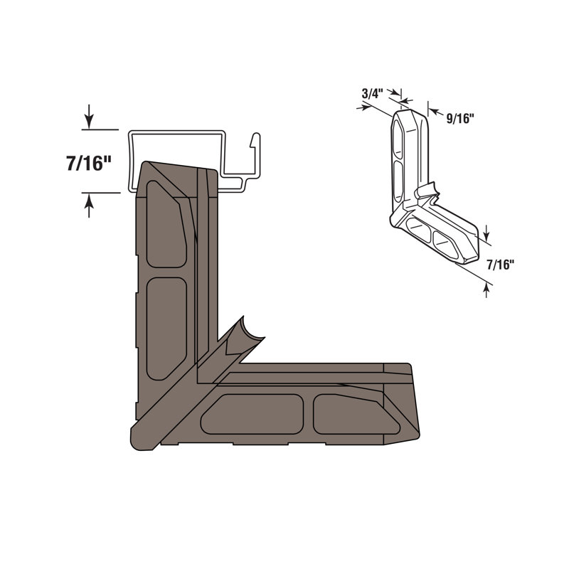 Prime-Line 3/4 in. x 7/16 in. Terratone, for Andersen, Screen Corner
