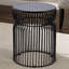 Ensemble de base moderne en métal emboîté et plateau en verre trempé teinté, table basse ronde de 30 po, table de bout d'une hauteur de 21 po, table d'appoint pour le salon, noir-757940153