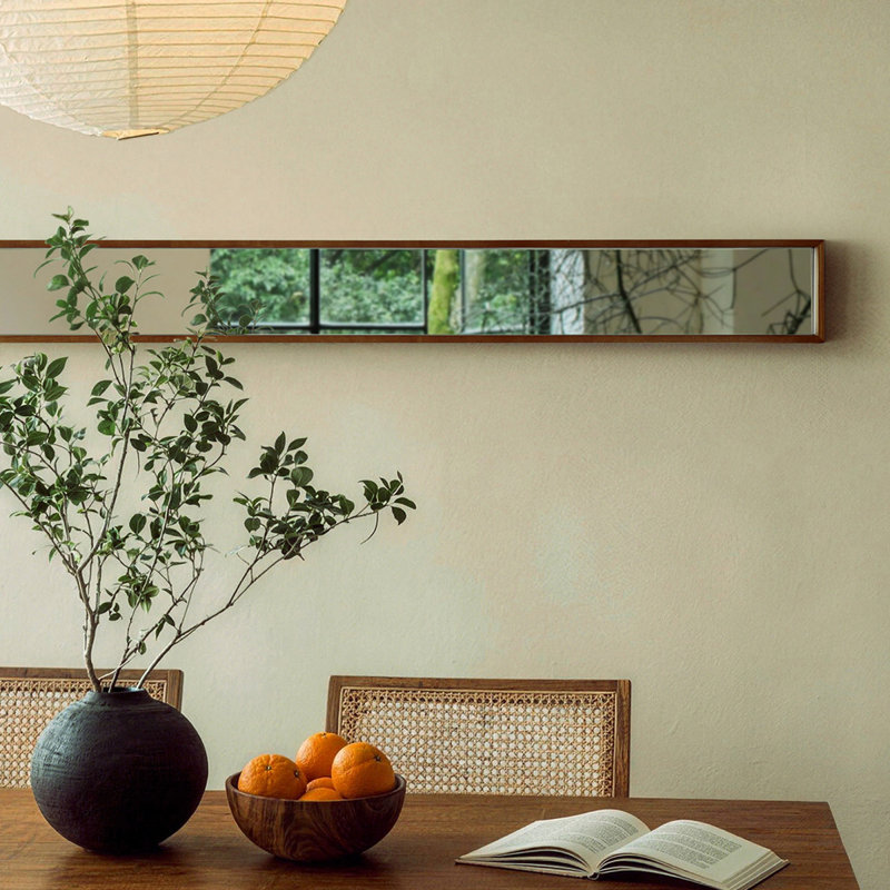 Miroir mural rectangulaire en bois massif