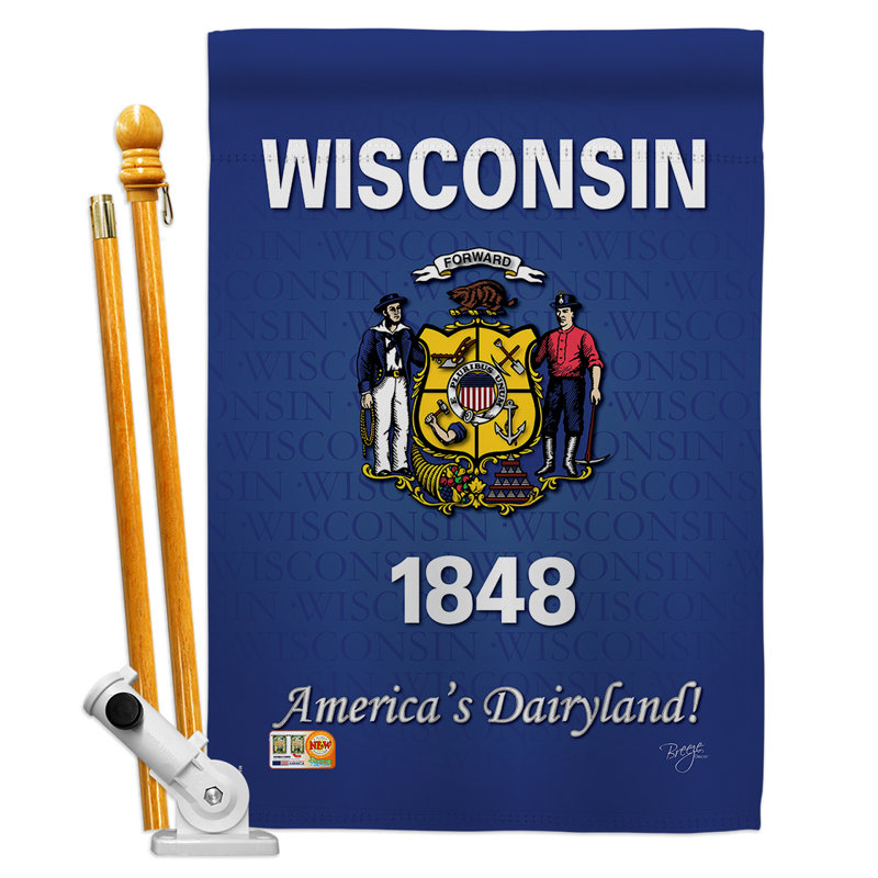 Double Sided 40'' H x 28'' W Polyester Flag Set