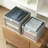 Linen Closet Organizers and Storage Bins with Mesh Window, Foldable Fabric Baskets for Clothes, Towels, and Toys, 2 Pack, Gray
