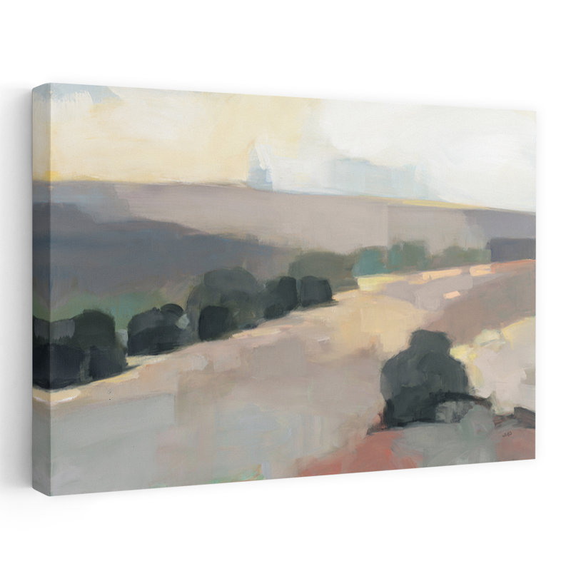 Lumière dans la vallée gris contemporain abstrait bleu gris brun nuage, H 48 po x l 32 po