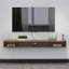 Walnut Floating TV Stand for 65- 70" TV, Modern Wood Media Console Table with Storage, Wall Mounted Small Entertainment Centre-1112499604