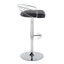 Tabouret de bar réglable avec pivot en métal chromé et similicuir noir avec repose-pieds arrondi en T - ensemble de 2