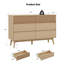 Commode 6 tiroirs en bois naturel - Surface rayée et tiroirs sans tirette