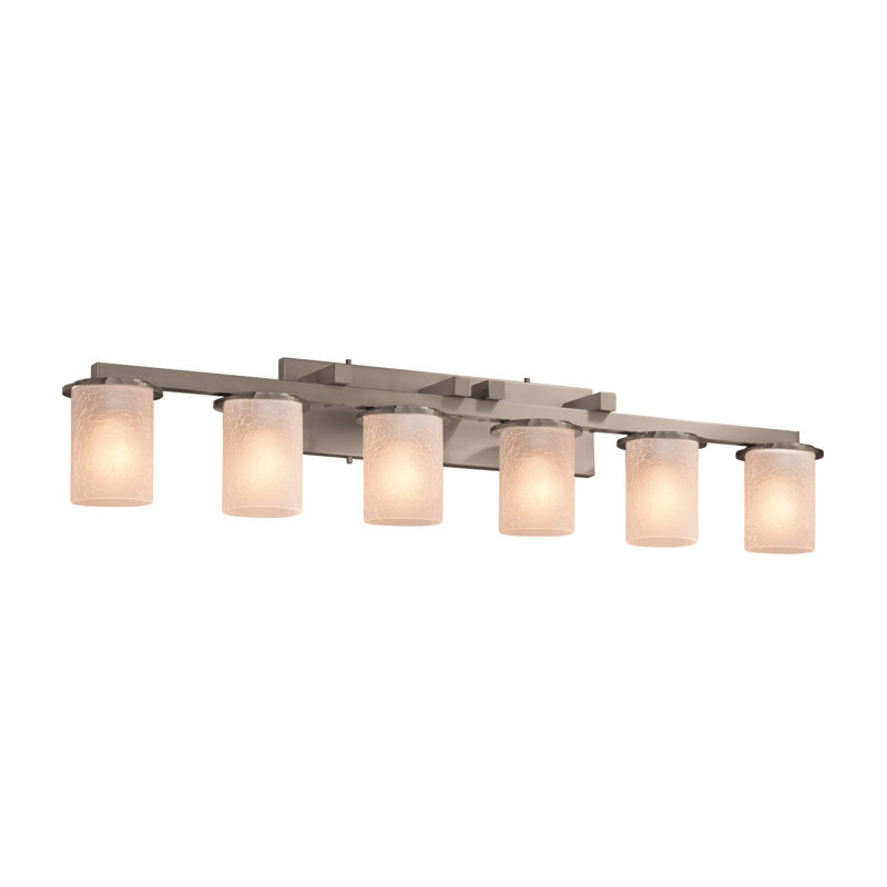 Donatello 6 - Light Dimmable Bath Bar, Opal White Glass, Brushed Nickel