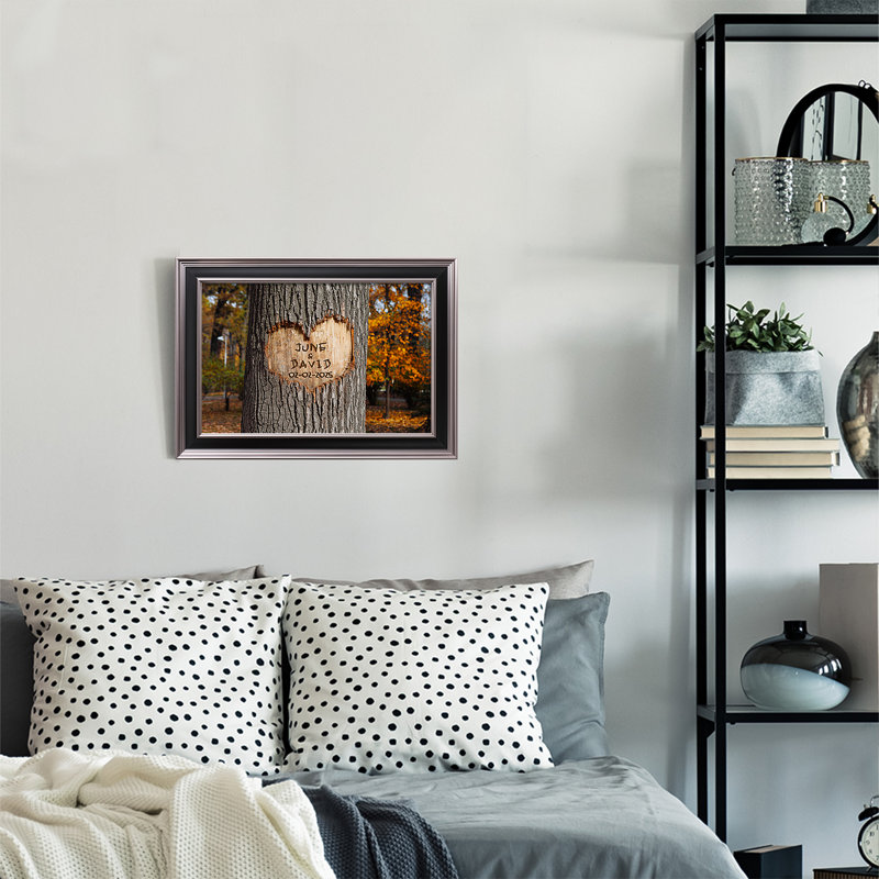 Art mural sur toile personnalisé, H 12 po x l 18 po, Reproduction encadrée de plastique sans passe-par, Noir