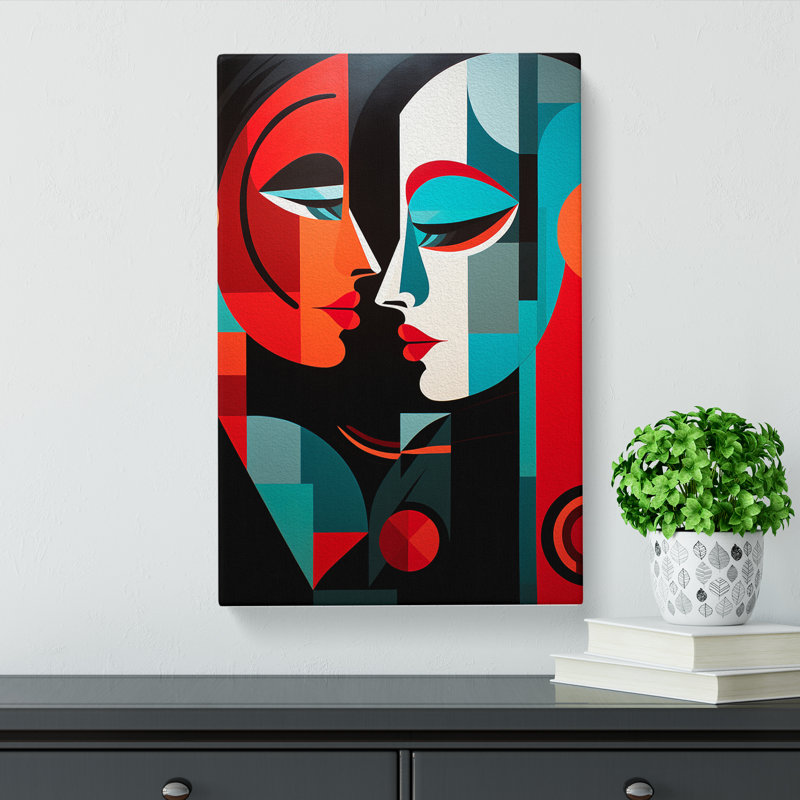 Two Women In Love Constructivism No.3 - Art Prints - Wrapped Canvas, 60cm H x 40cm W x 3cm D