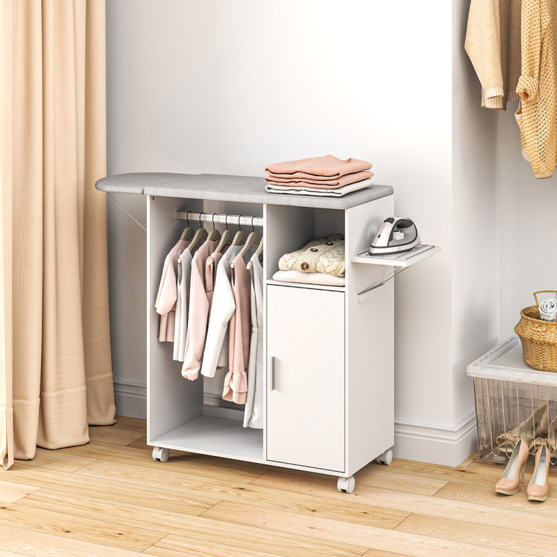 Linen, Foam, Engineered Wood Freestanding Ironing Board