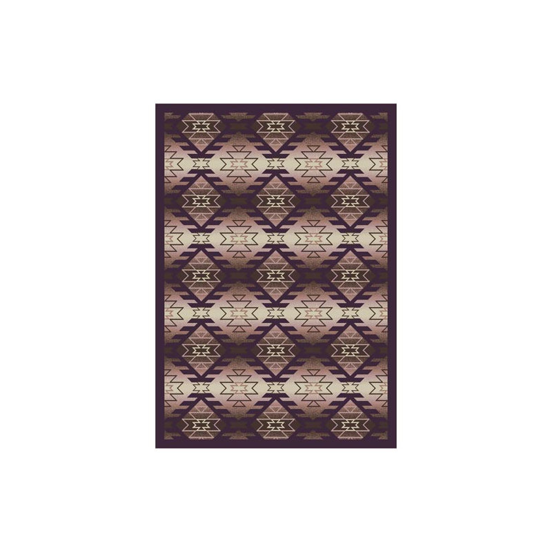 Mauve/Ivoire Tapis décoratif, Rectangle 3 pi 10 po x 5 pi 4 po
