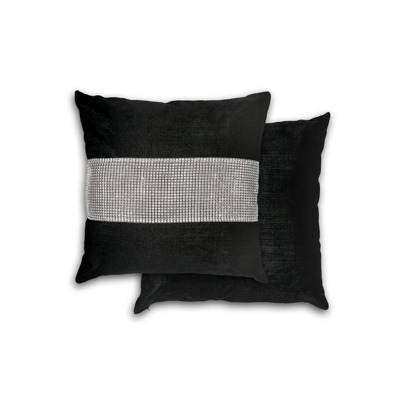 Eclat Square Cushion Cover, 56 x 56cm, Black