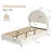Bensu Luxury Curve-Shaped Headboard Bed Frame, Elegant Boucle Upholstered Platform Bed with Modern Design-770810540-756670534