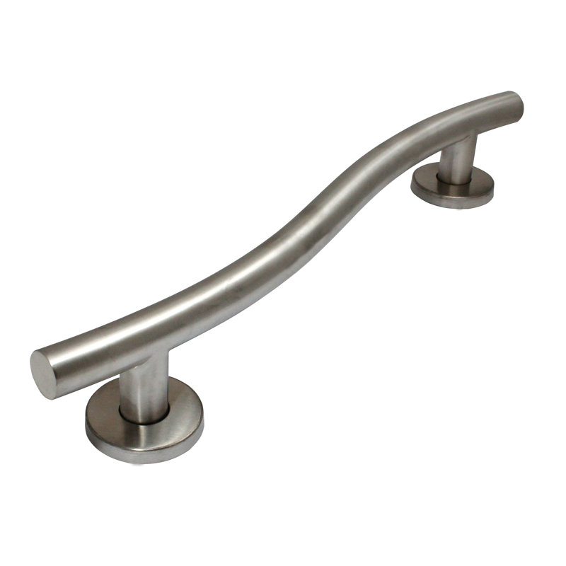 Wave Designer Grab Bar, 3.5" H x 16" W x 1.25" D, Satin Brushed Nickel