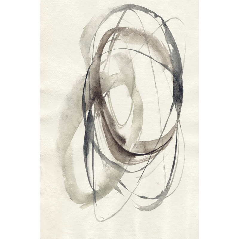 Spiral Hoops I par Jennifer Goldberger - peinture sur toile tendue, H 18 po x l 12 po