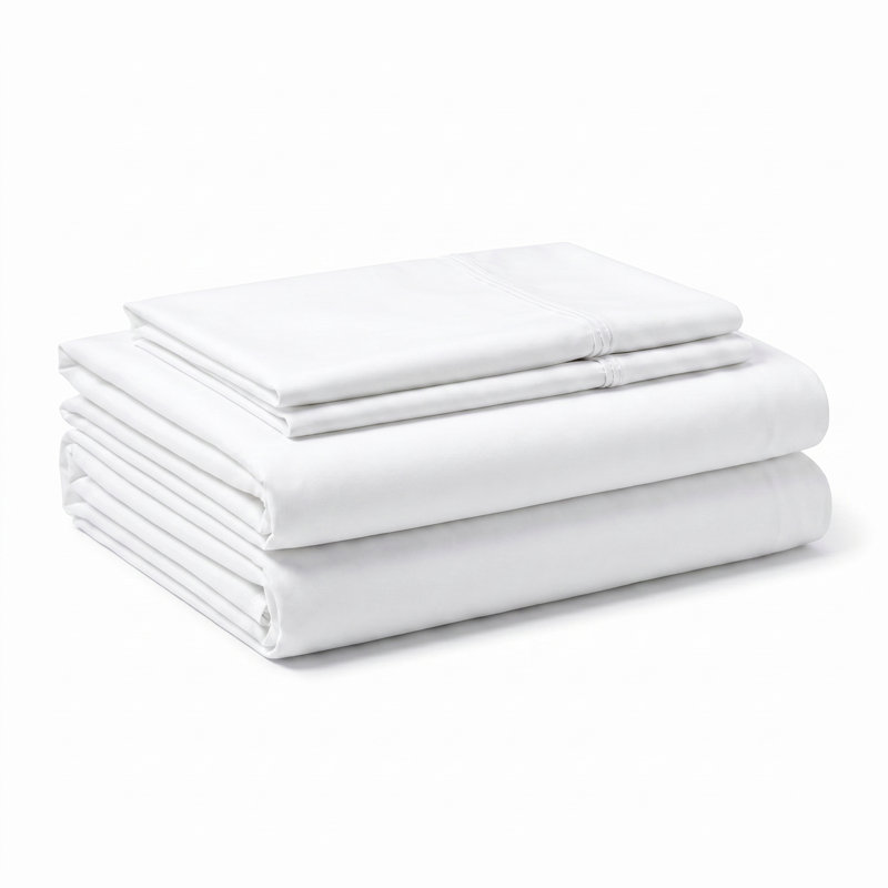 Sheet Set King Size 4-Piece Split Head – Bamboo & Microfiber Blend in White with Cooling & Moisture Wicking