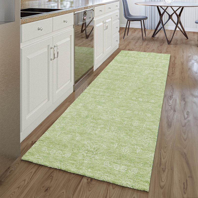 Premium Machine Washable Prisco Aloe Rug, Runner 2'3" x 7'6"