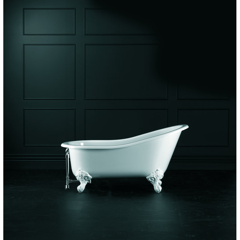 Freestanding Bathtub Drain Kit for Above-Floor Installation Box, Polished Brass