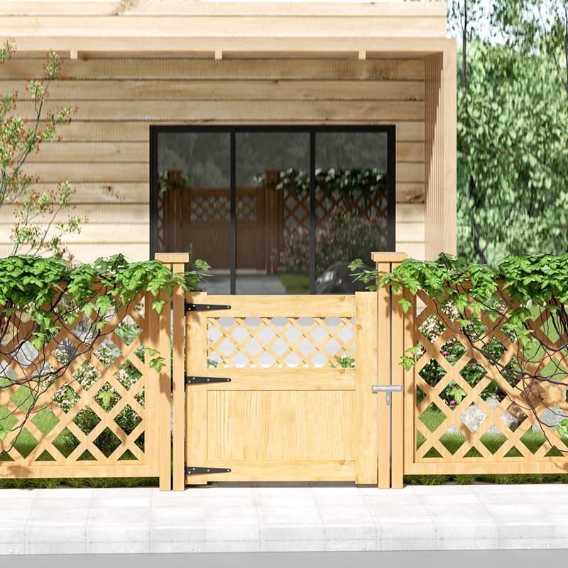 Castano Garden Wood Fence Gate, 90cm H x 90cm W x 2.3cm D