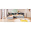 Lit plateforme simple en bois en L avec lit gigogne et tiroir Wood
