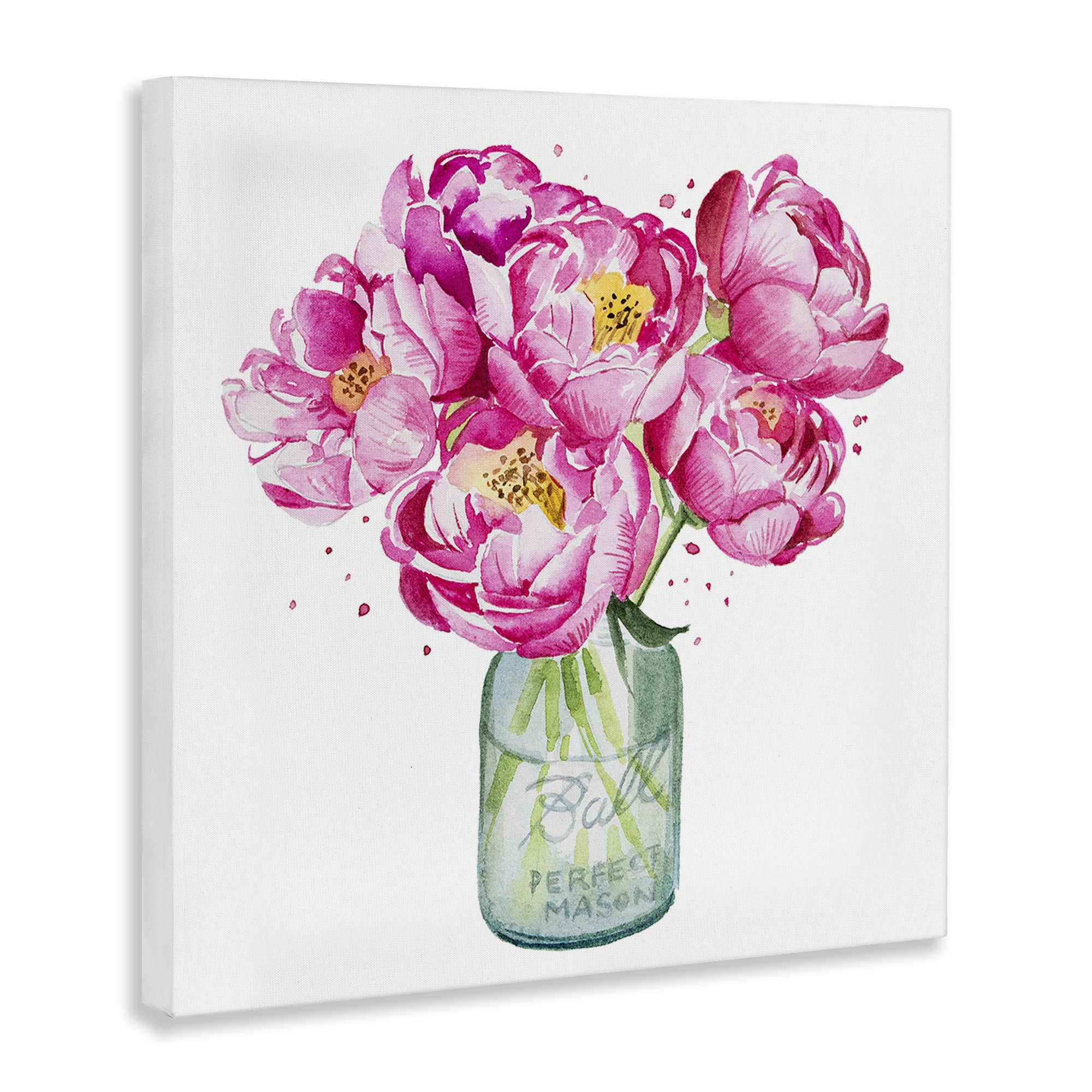 Winston Porter Pink Peony Jar Canvas Wall Art by Enya Todd | Wayfair