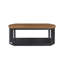 Table basse et table de bout 3 pièces Dany, tablette inférieure, plateau brun et base noire Dany