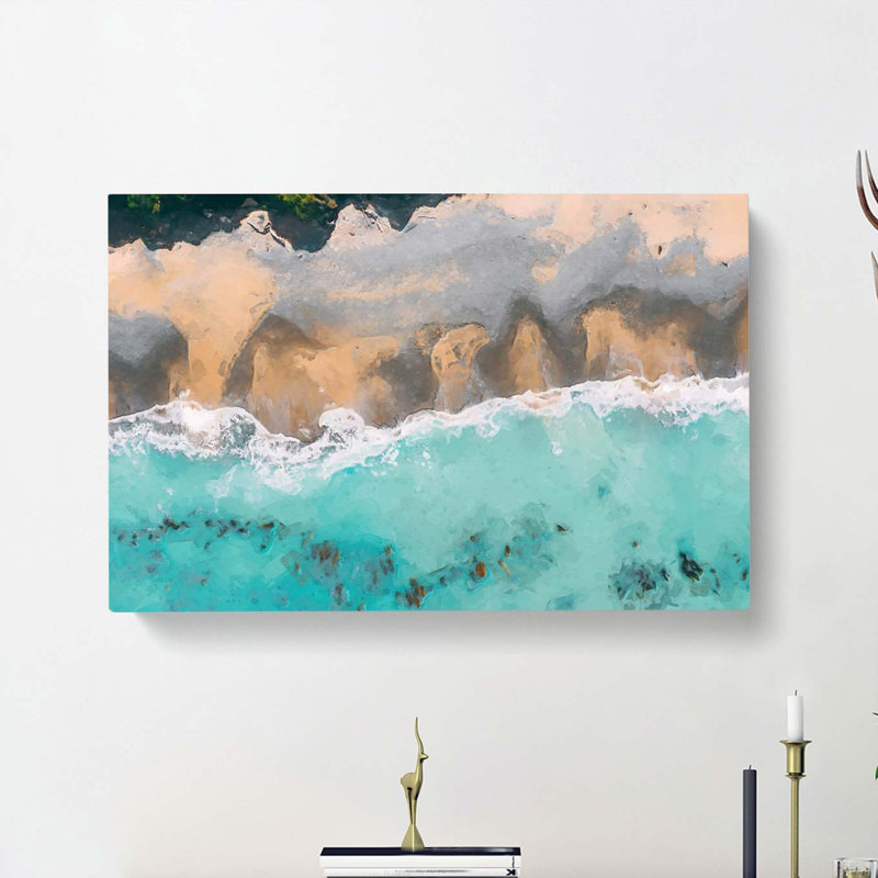 New Zealand Beach In Abstract - Wrapped Canvas Painting, 60cm H x 91cm W x 3cm D