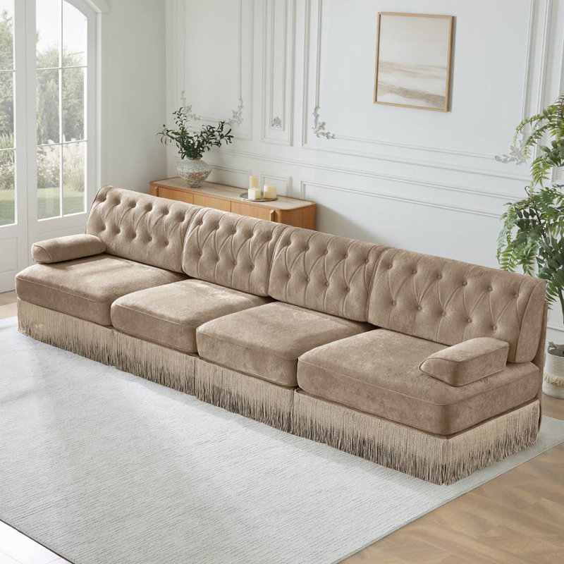 Canapé modulaire 135 po Chesterfield, Chameau