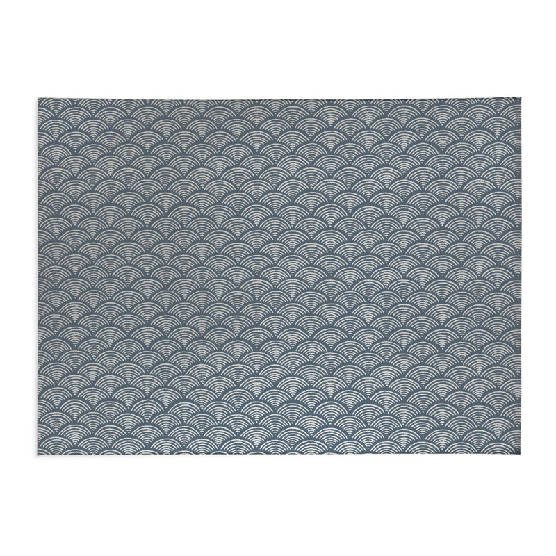 Paillasson Rolling Waves, Bleu, L 60 po x L 84 po