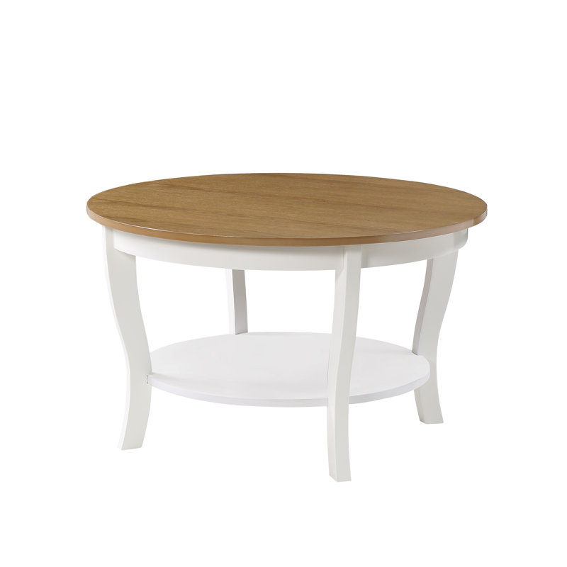 Table basse avec tablette de 30 po Carbin, Bois flotté / Blanc
