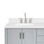 Meuble-lavabo double 72 po ARIEL Moille en gris avec plateau en quartz blanc Carrara et lavabo rectangulaire-2008990285-1965612456