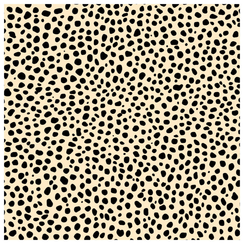 Tapis de bain noir à pois beige, L 34 po x L 21 po