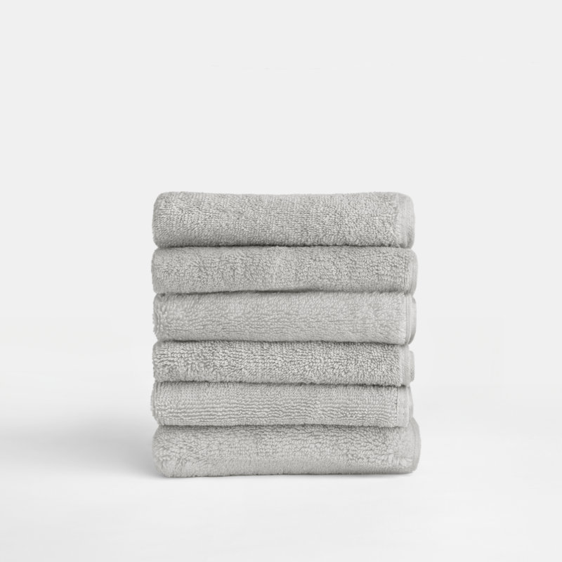 Washcloth Towel Set, Light Gray