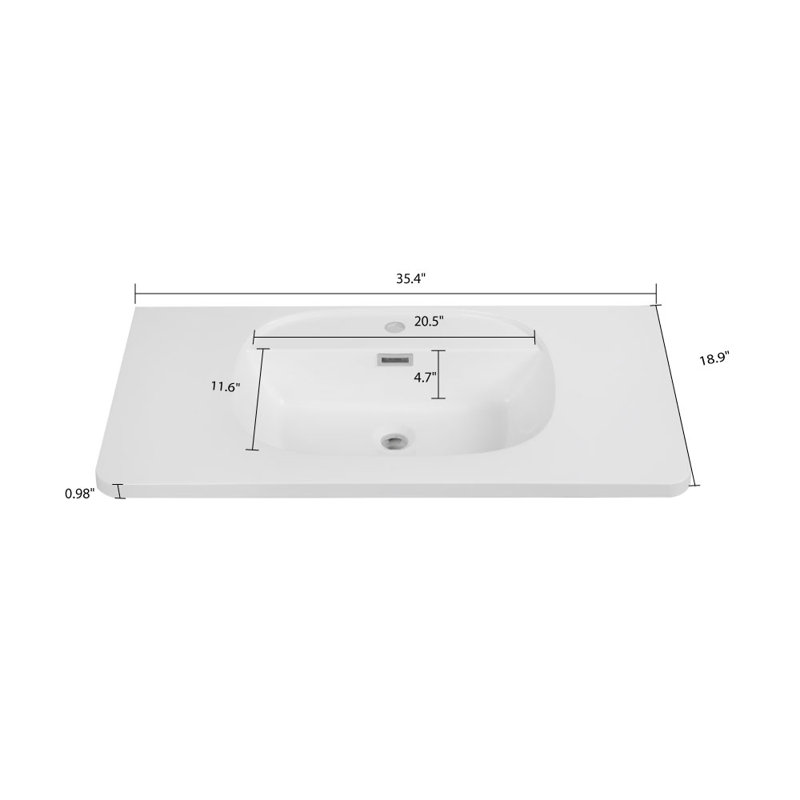 Plateau de meuble-lavabo 35,4 po