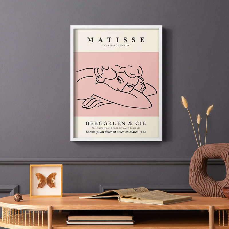 Matisse, reproduction encadrée en bois massif, Cadre simple blanc, H 14 po x l 11 po
