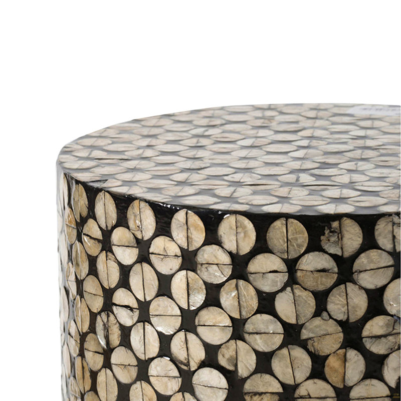 Tabouret de jardin cylindrique avec table d'appoint D14x20
