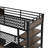 Twin Size Black Metal Bunk Bed With Led And Usb-1037723565